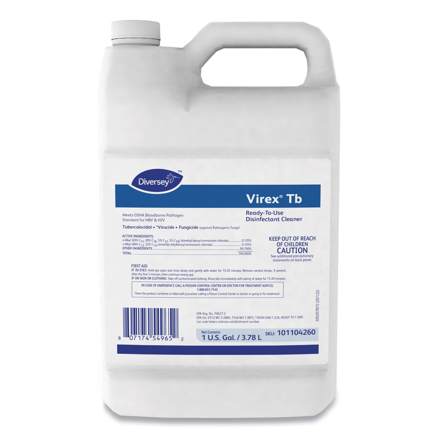 Virex TB Disinfectant Cleaner by Diverseyandtrade; DVO101104260