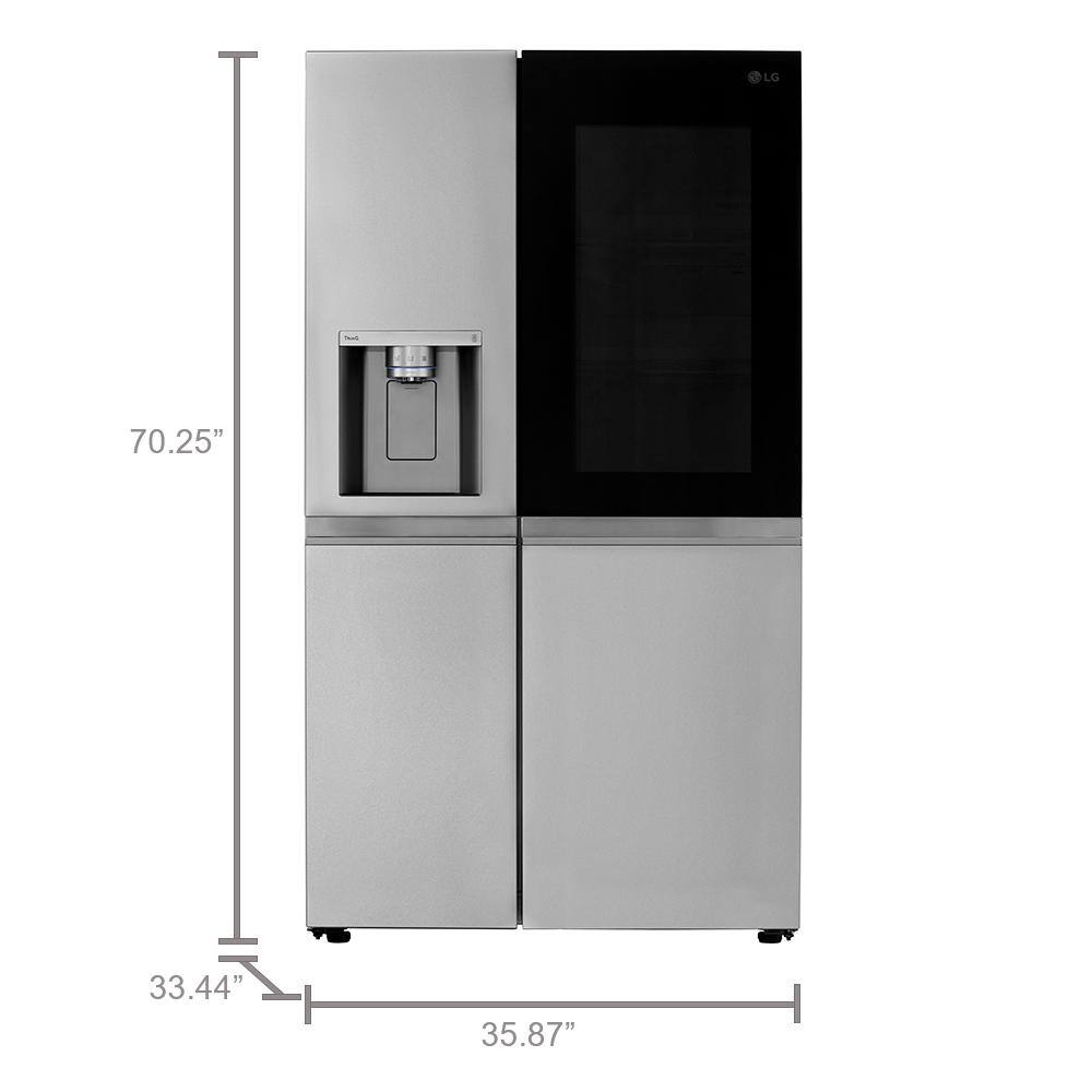 LG 27 cu. ft. Side by Side Smart Refrigerator w InstaView and Craft Ice in PrintProof Stainless Steel LRSOS2706S