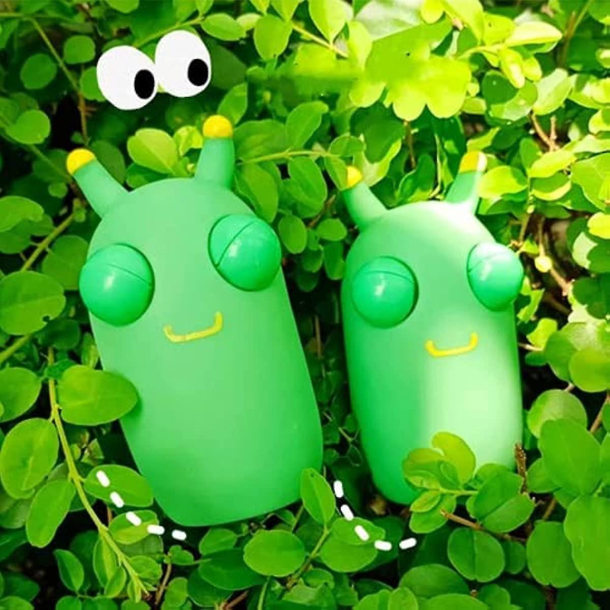 2x Squishy Squeeze Toy | Stress Squeeze Toy For Adults | Squeeze Toys Funny Popping Out Eyes Grass Worm Pinch Toy | 2023 New Squishy Animal Stress Rel