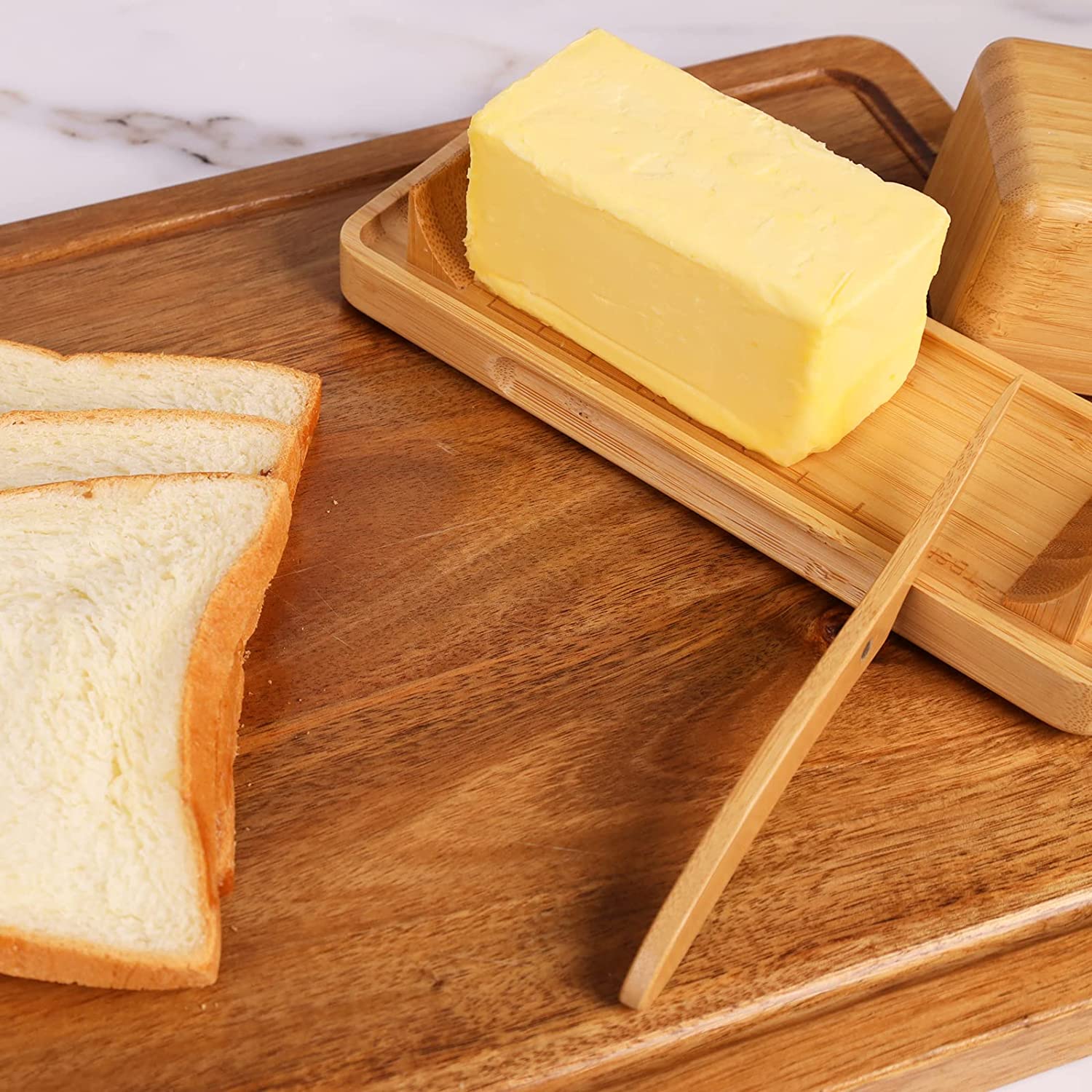 Bamboo Butter Dish with Lid 8.7