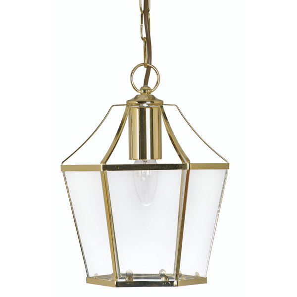 Oaks 1044 PB Dulverton Polished Brass 1 Lamp Lantern Pendant Light