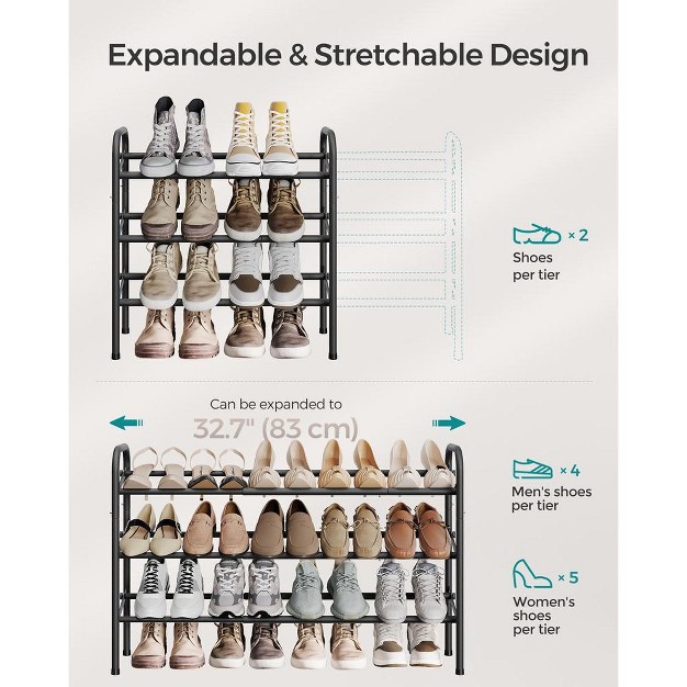 Songmics Shoe Rack 12 tier Tall Metal Shoe Storage Organizer Set Of 2 6 tier Big Stackable Shoes Rack Shelf