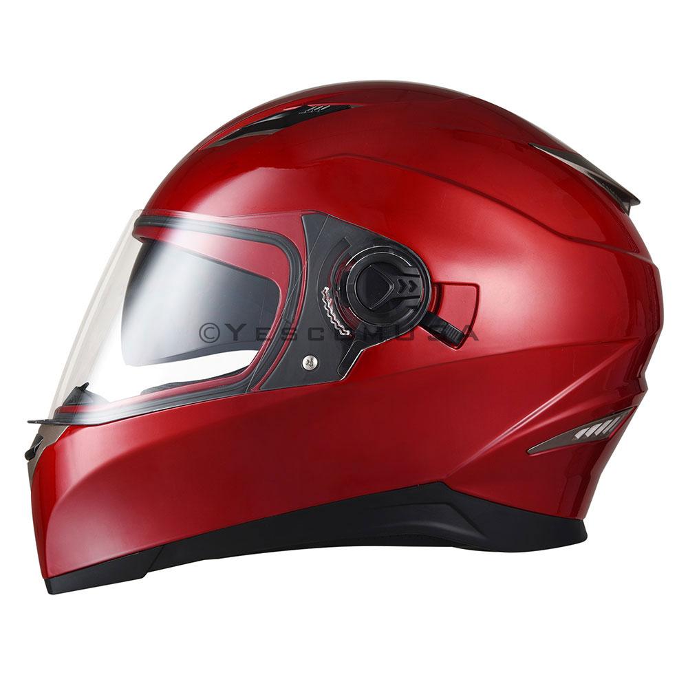 AHR DOT Motorcycle Helmet Full Face Dual Visors Red