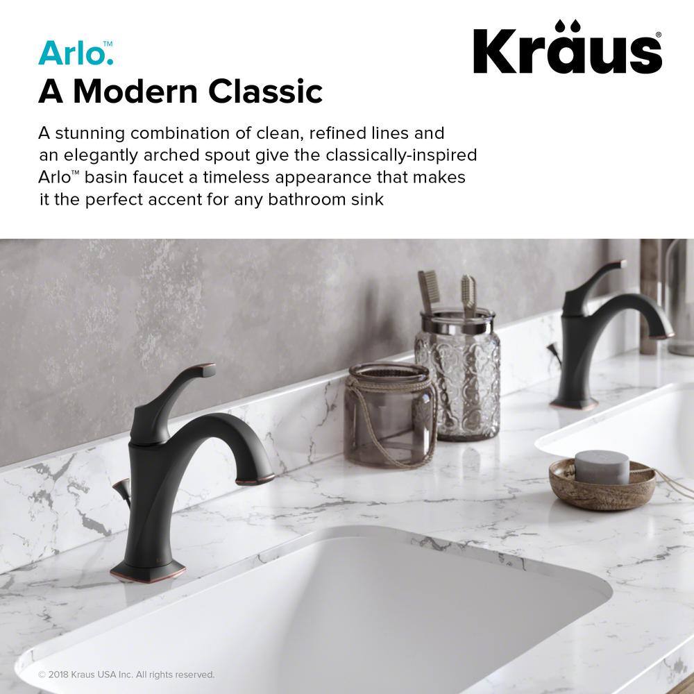 KRAUS Arlo Single Hole Single Handle Bathroom Faucet in Oil Rubbed Bronze KBF-1201ORB