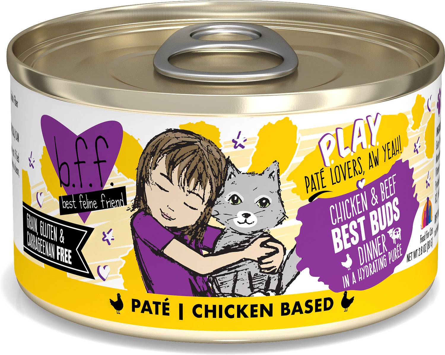 Weruva Cat BFF Play Pate Lovers Chicken and Beef Best Buds Dinner In A H