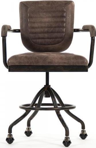 Arm Chair PETRA Ebony Chocolate Black Brown Iron Leather Tabac   Industrial   Armchairs And Accent Chairs   by EuroLuxHome  Houzz