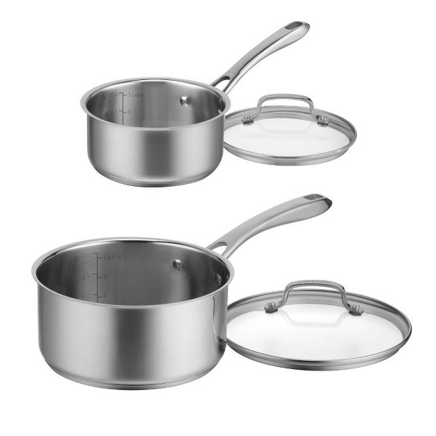 Cuisinart Classic 4pc Stainless Steel Saucepan Set 1 5qt amp 3qt 83 4