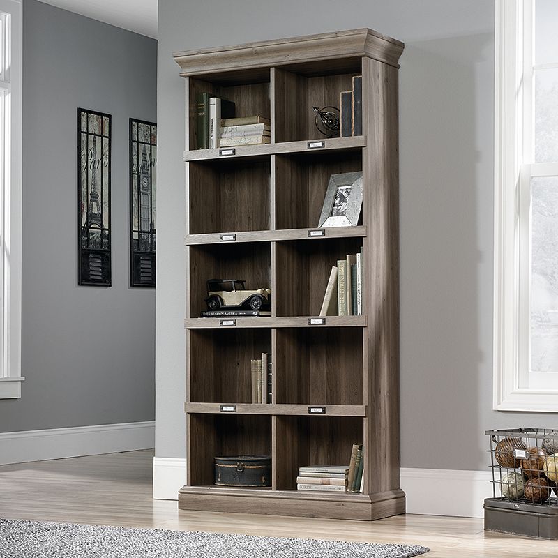 Sauder Barrister Lane Collection Salt Oak Finish 10-Shelf Tall Bookcase