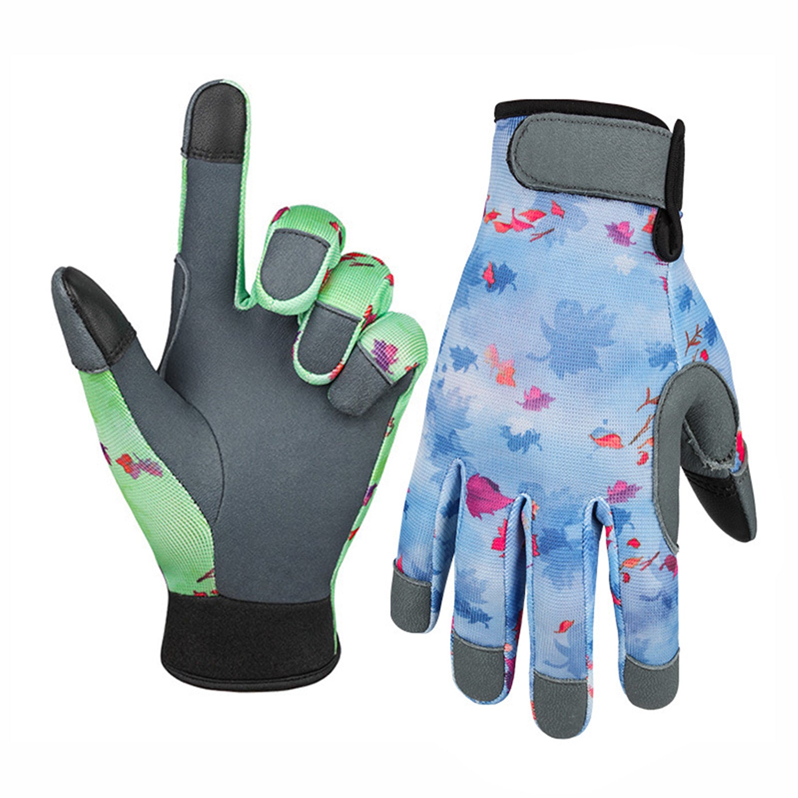 Famyfamy Garden Planting Tools Gardening And Other Small Things Durable Green Blue Grey Non-slip Sheepskin Fabric Work Gloves