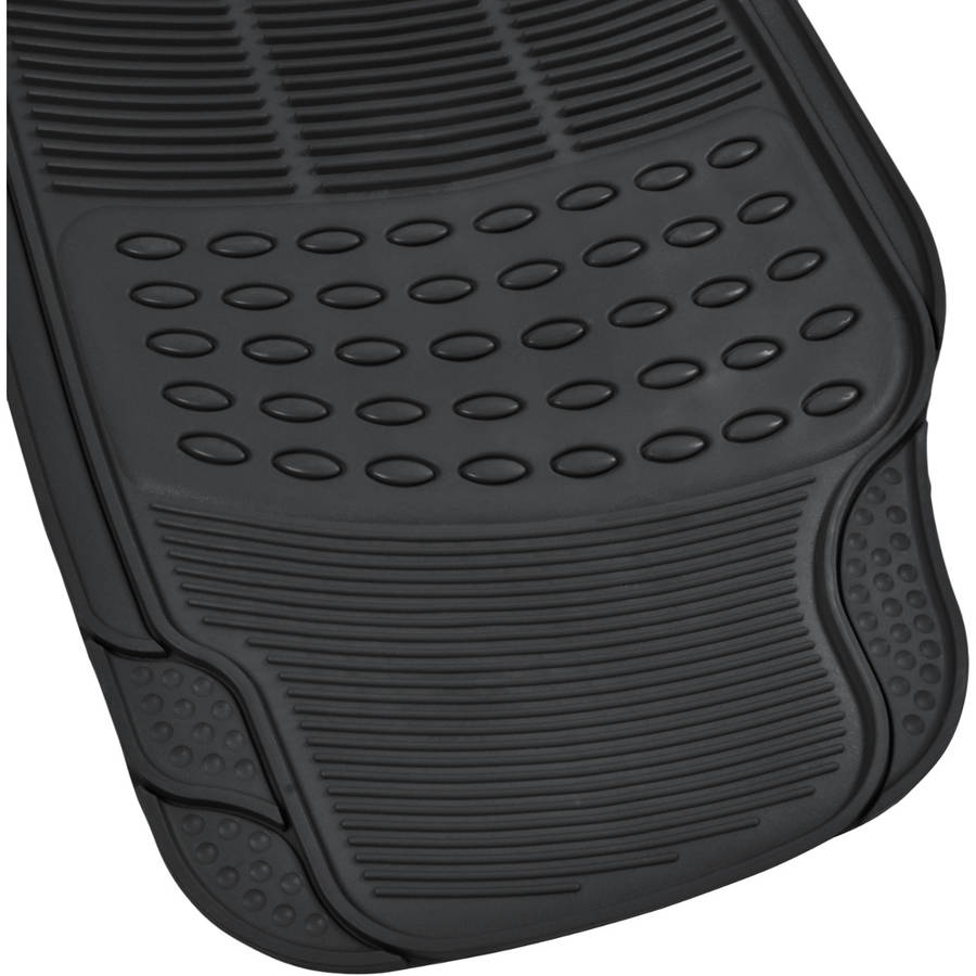 BDK Car Floor Mats with Large Cargo Trunk Mat， Heavy Duty Rubber Protection， Black Beige Gray