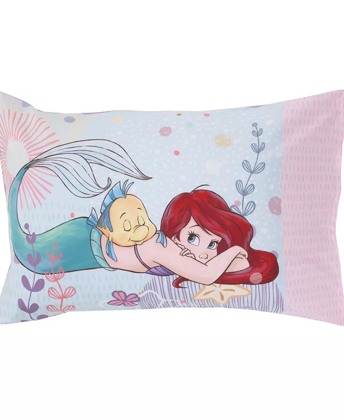 NoJo Toddler Girls Princess Belle  Ariel and Cinderella Bed Set  4-Piece