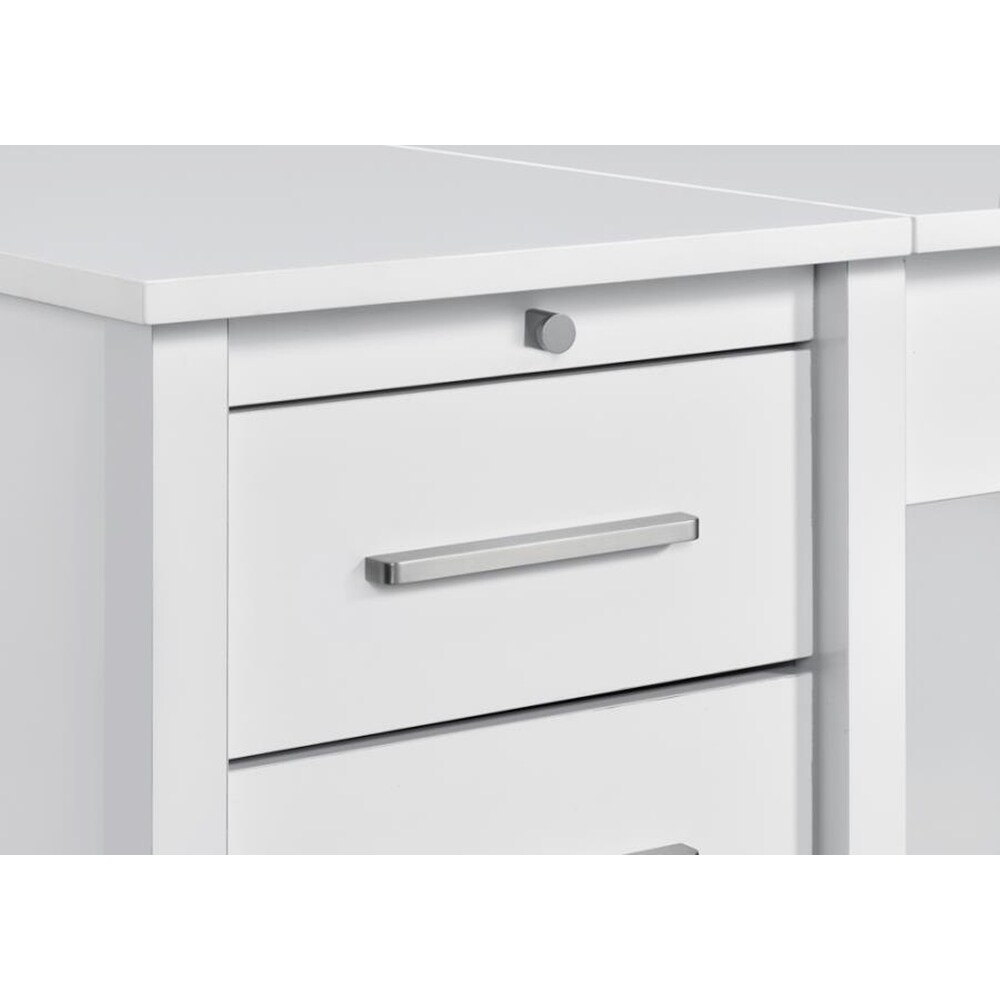 Shore Modern White Lift Top Design Home Office Computer Desk with Drawers and Cabinet