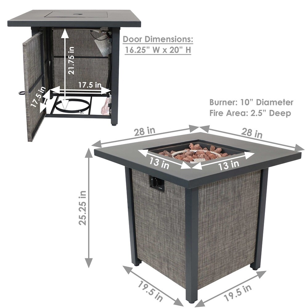 Sunnydaze Kleifar Propane Gas Fire Pit  25.25 Inch   25 Inch