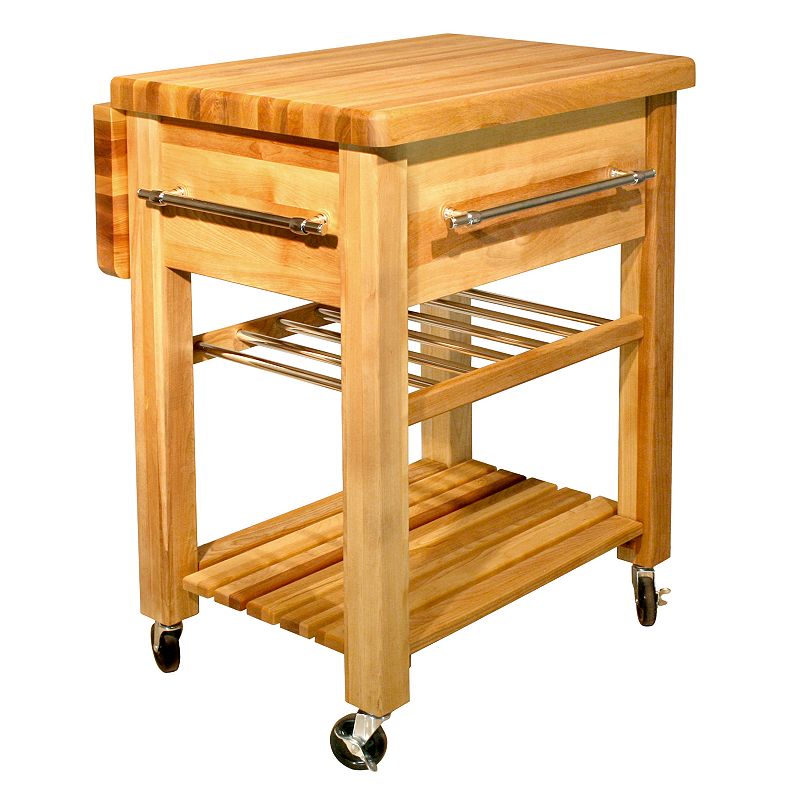 Catskill Craftsmen Baby Grand Workcenter Kitchen Cart With Wine Rack