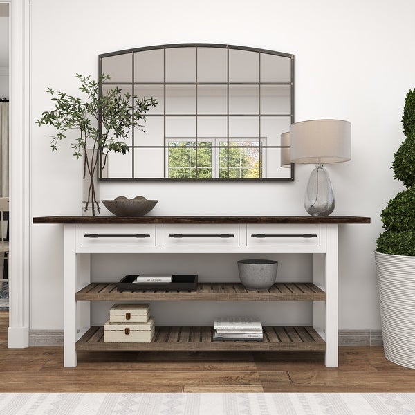 White Fir Farmhouse Console Table 32 x 71 x 16