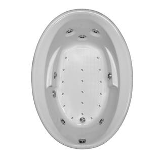 Comfortflo 60 in. Acrylic Oval Drop-in Air and Whirlpool Bathtub in White C6042 JR White