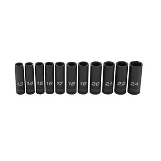 RYOBI 12 in Metric Deep Impact Socket Set (11-Piece) RHMTIS31102