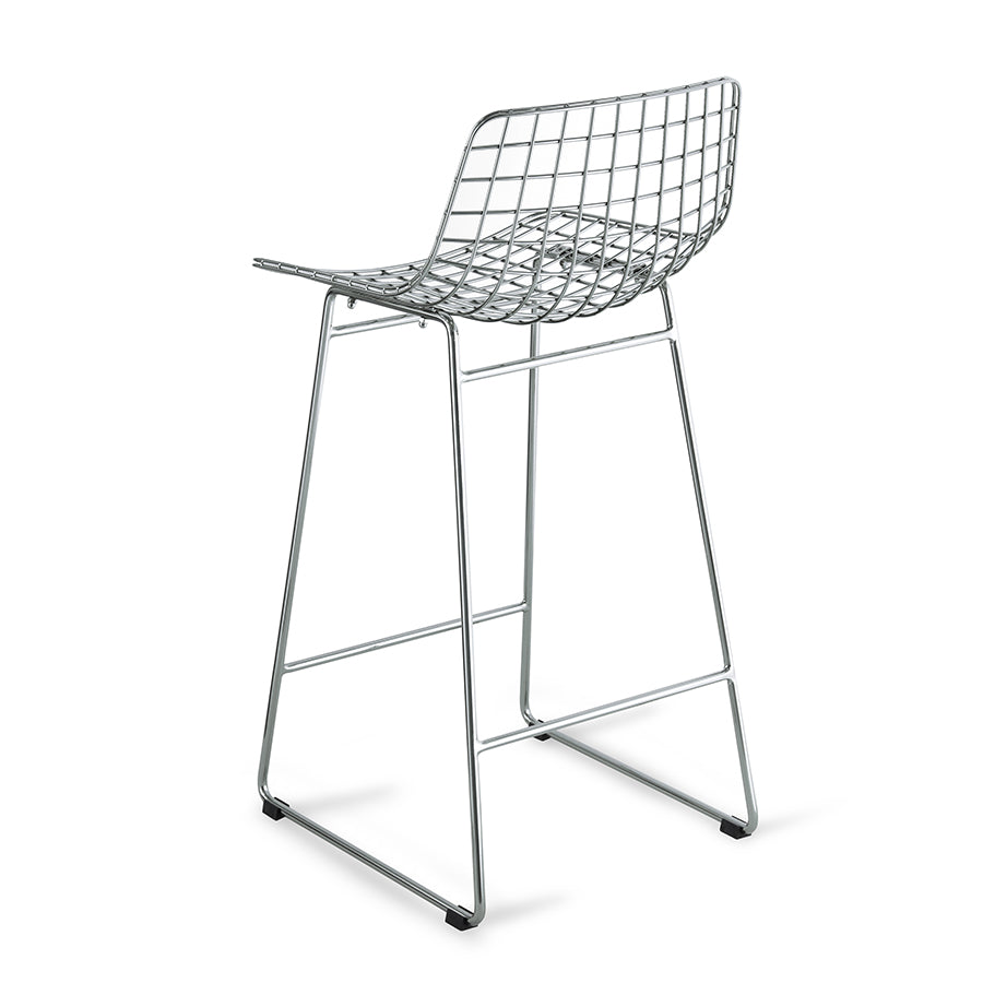 Metal wire bar/counter stool - chrome