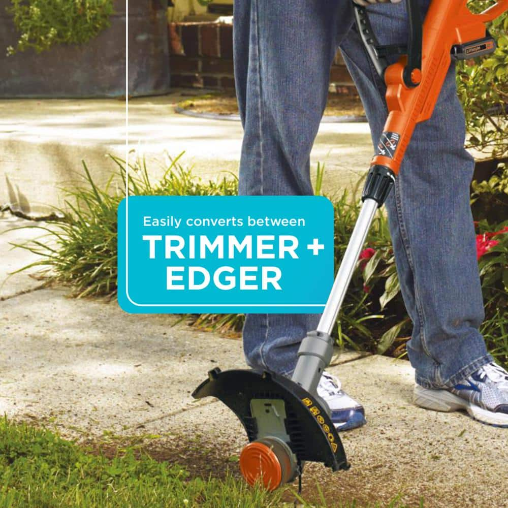 BLACK+DECKER 20V MAX Cordless Battery Powered 2-in-1 String Trimmer & Lawn Edger Kit with (1) 2Ah Battery & Charger LST300