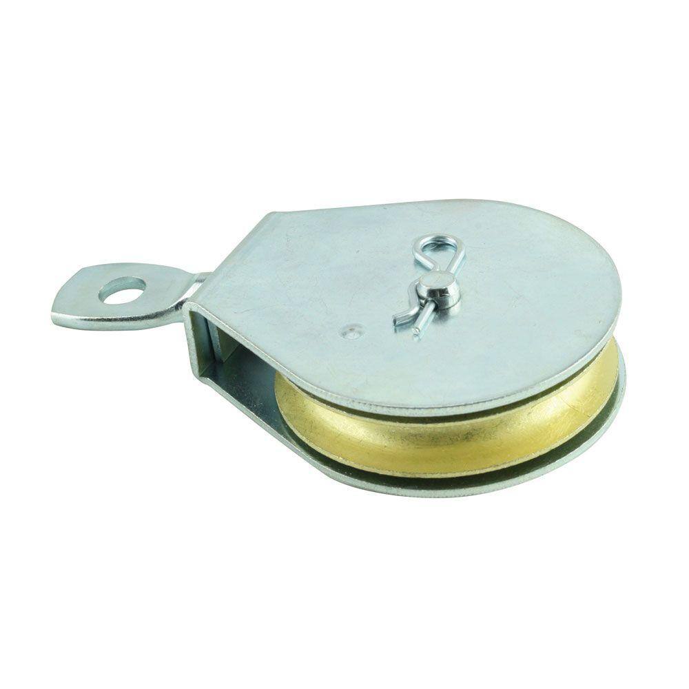 Everbilt 2-12 in. Zinc-Plated Swivel Utility Pulley 43354