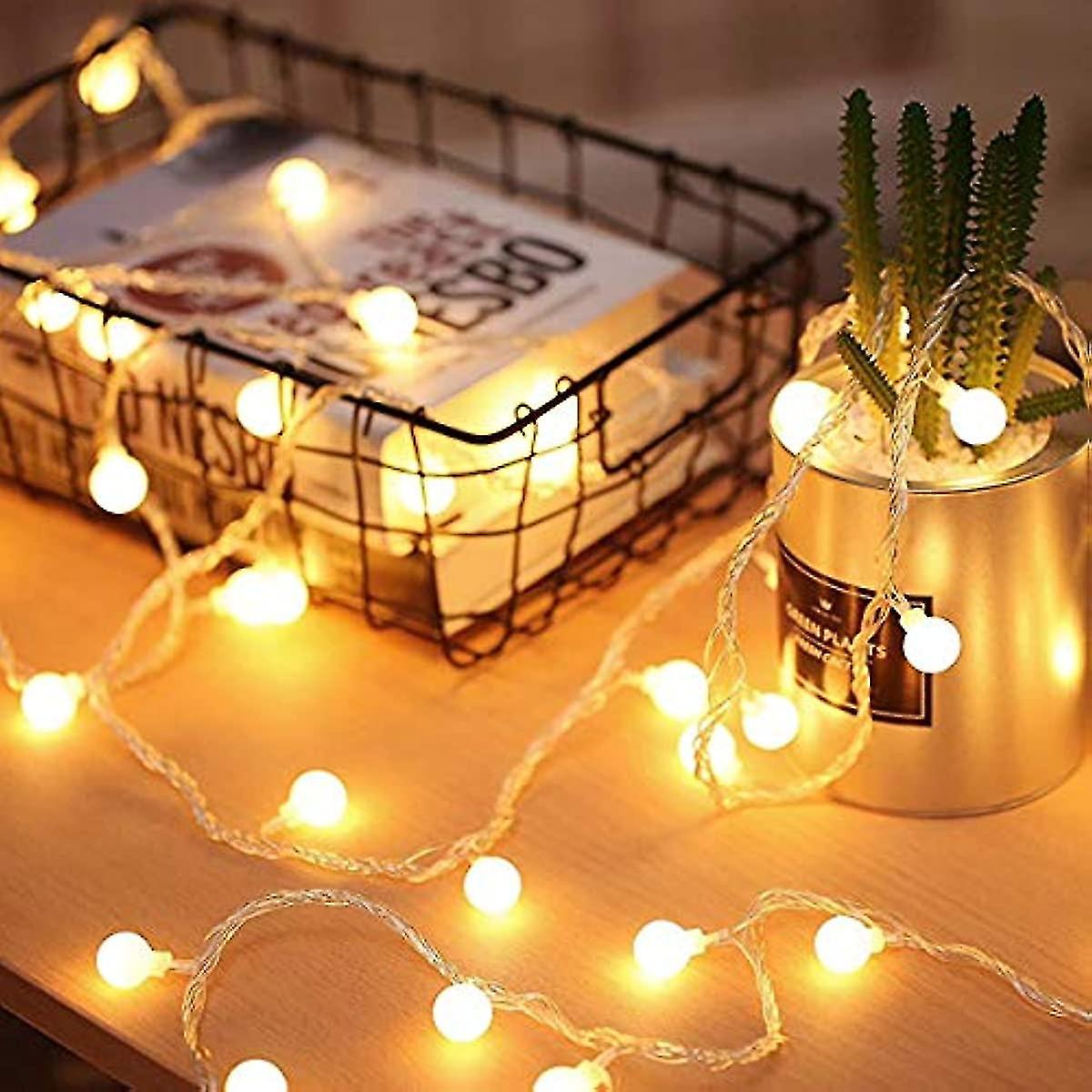 Fairy Lights Battery Operated  2 Lighting Modes  16ft 40leds Ball Ip65string Light  Decoractive For Indoor Lighting  Bedroom  Wedding  Party  C