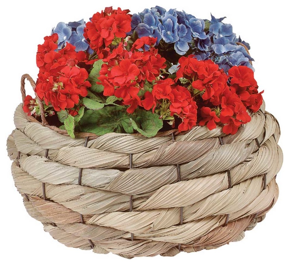 Planter Baskets Palm Leaf Woven Handles 11.5 quotH Renovators Supply   Tropical   Outdoor Pots And Planters   by Renovators Supply Manufacturing  Houzz