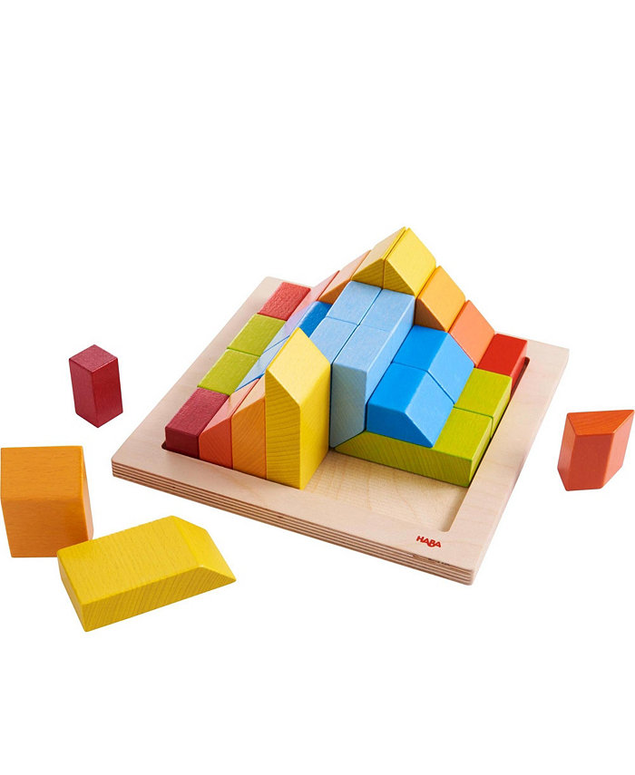 Haba 3D Arranging Game Creative Stones with 28 Wooden Blocks