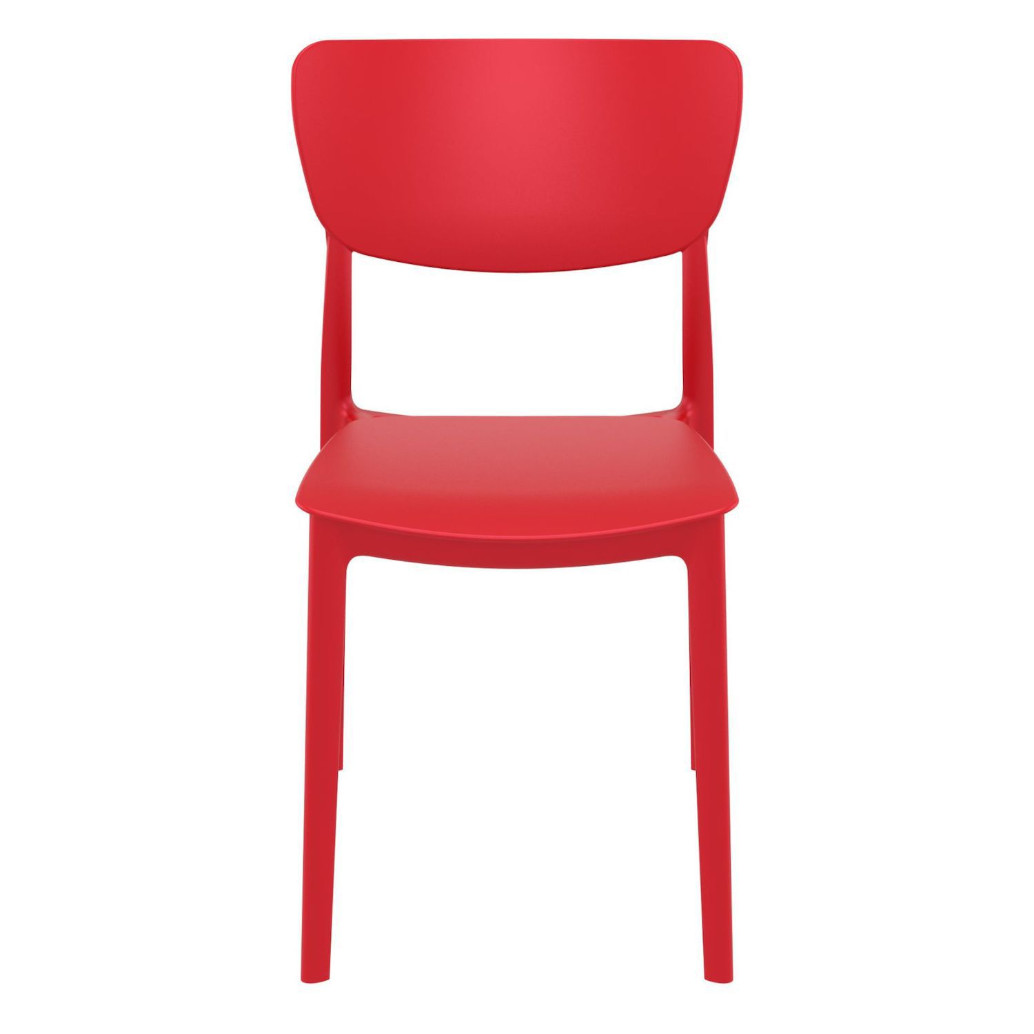 33 Red Solid Stackable Patio Dining Chair