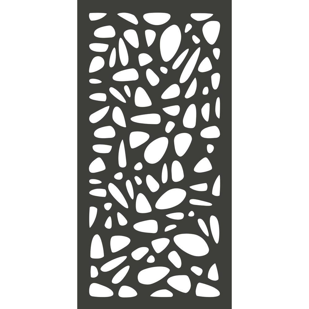 Modinex 4 ft. x 2 ft. Charcoal Gray Decorative Composite Fence Panel in Pebbles Design USAMOD6C