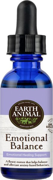 Earth Animal Natural Remedies Emotional Balance Liquid Homeopathic Calming Supplement for Dogs and Cats， 1-oz bottle