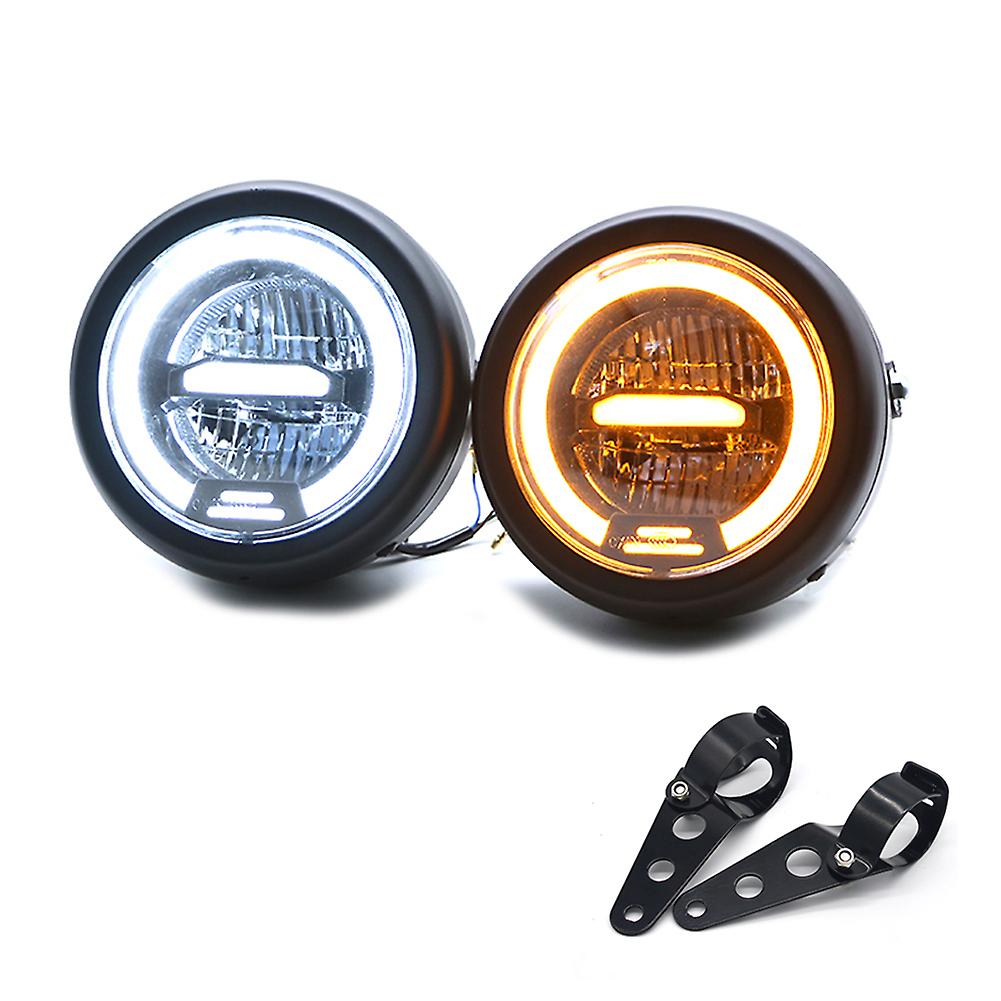 Led Motorcycle Light Retro Light Daytime Travel Aperture Headlight Suitable For Motorcycle Modification Yellow Light