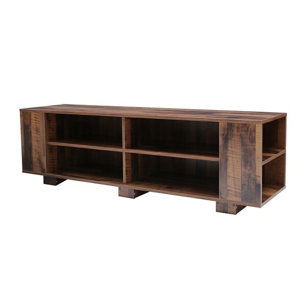 TV Stand for TVs up to 65-Inch， Modern Entertainment Center with 8 Open Shelves