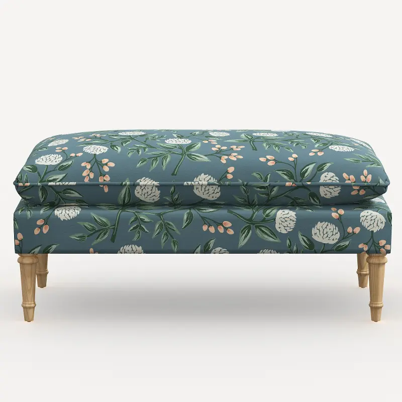 Rifle Paper Co. Flora Emeral Peonies Pillowtop Bench