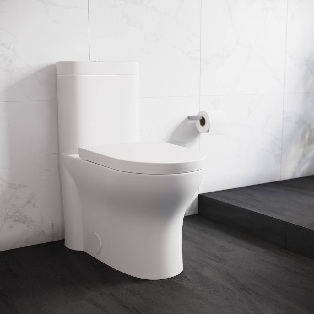 Swiss Madison Monaco 1-Piece 0.81.28 GPF Dual Flush Elongated Toilet in White SM-1T108