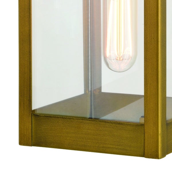 Kinzie 1 Light Brass Outdoor Wall Lantern with Dusk to Dawn Photocell - 5-in. W x 14.25-in. H x 6-in. D Shopping - The Best Deals on Outdoor Wall Lanterns | 39429429