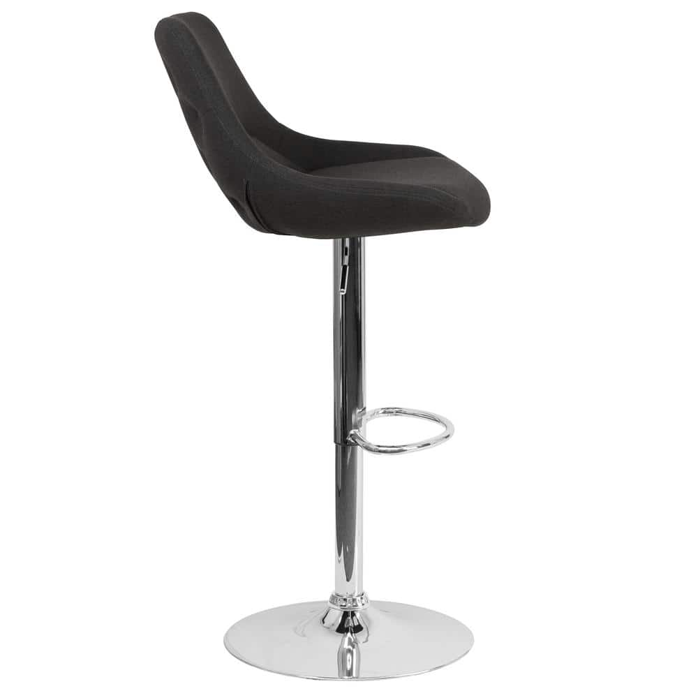 Carnegy Avenue 44.5 in. Black Fabric Adjustable Bar Stool CGA-CH-442213-BL-HD