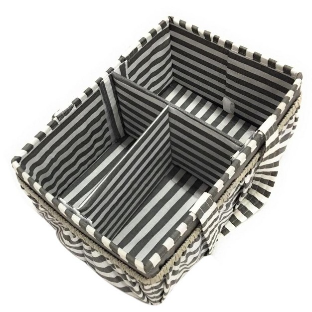 Bacati Pin Stripes Gray Storage Caddy