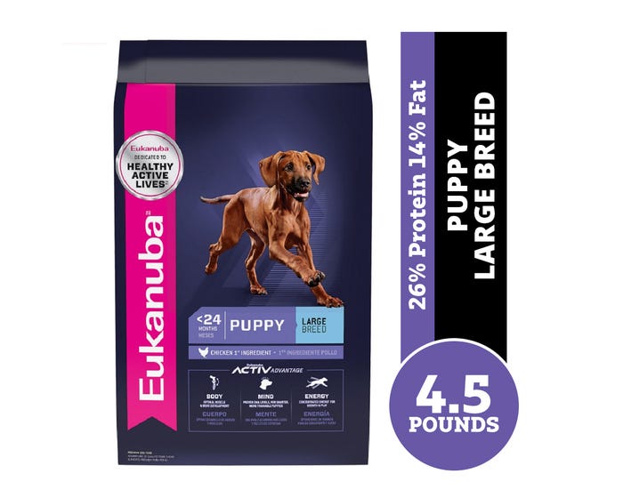 Eukanuba Large Breed Dry Puppy Food with Chicken， 4.5 lb. Bag