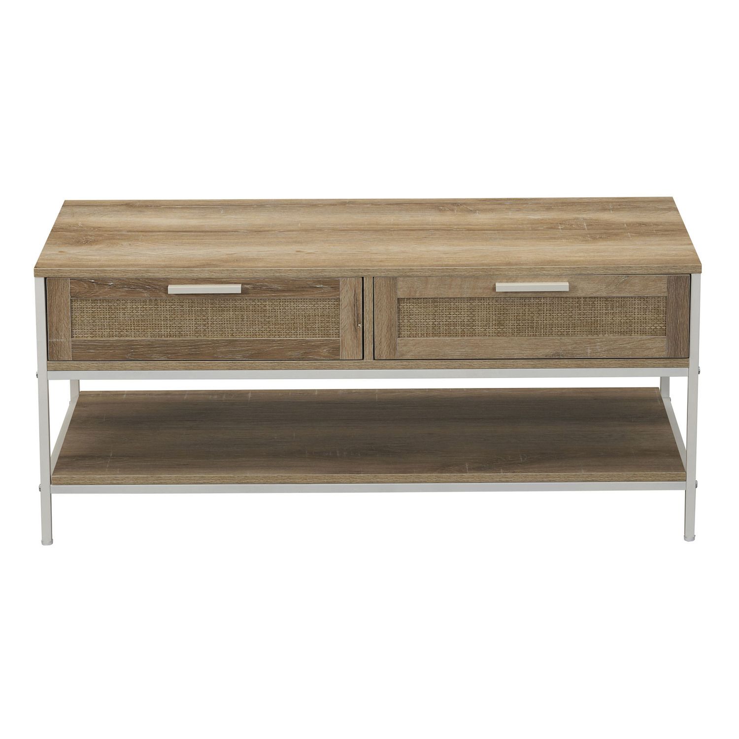 Household Essentials Modern 2-Drawer and Lower Shelf Coffee Table