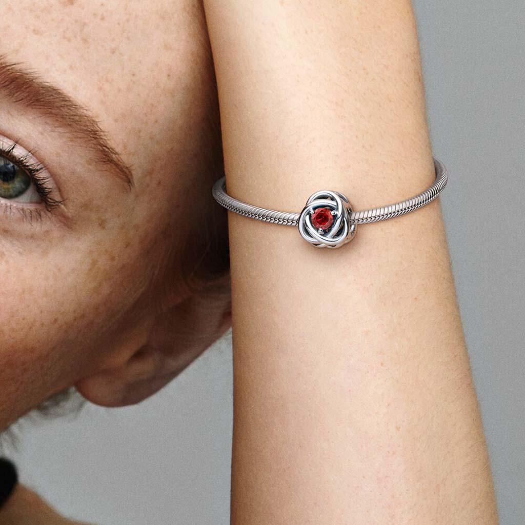 PANDORA  July True Red Eternity Circle Charm