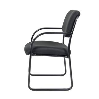 BOSS Office Products Black Guest Arm Chair Black Steel Frame B9521-BK