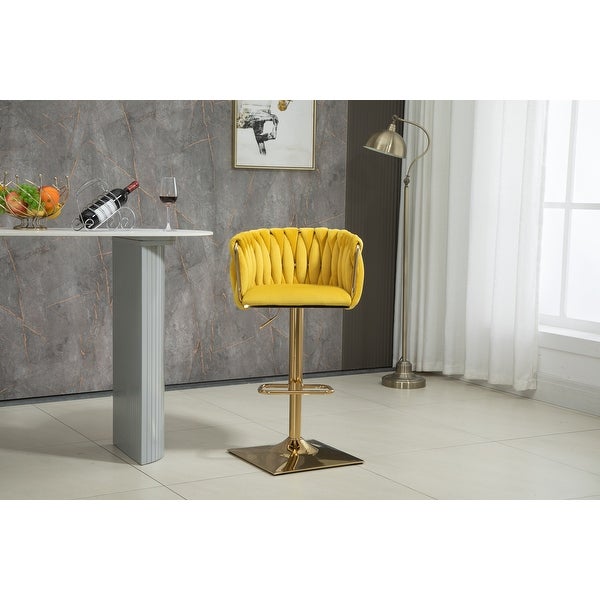 Upholstered Bar Stools with Back and Footrest， Counter Height Dining Chairs