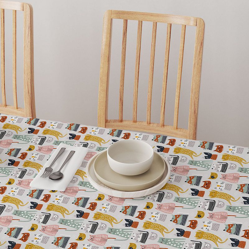 Square Tablecloth， 100% Cotton， 60x60， Cats with Attitude