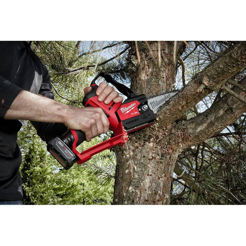 Milwaukee M12 FUEL 12Volt LithiumIon Brushless Battery 6 in HATCHET Chainsaw