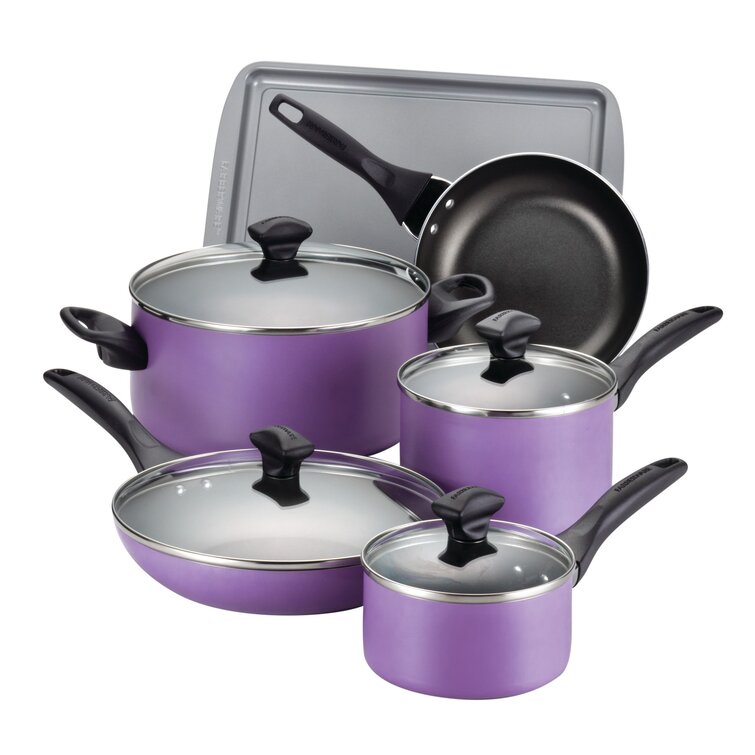 Farberware Dishwasher Safe Aluminum Nonstick Cookware Set, 15-Piece