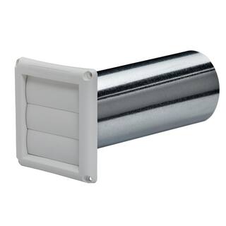 Louvered 4 in. White Hood with Air Tight Pipe Dryer Vent ATSVHAW412