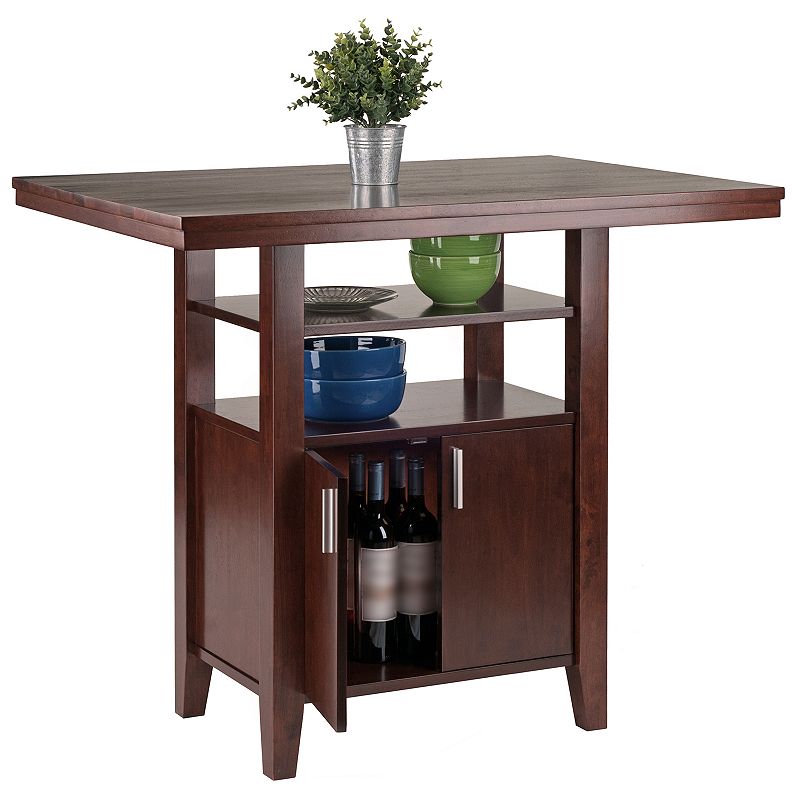 Winsome Albany 3-Piece High Table with Ladder Back Counter Stools Set