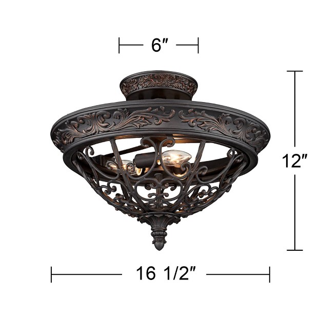 Wide Rubbed Bronze 3 light For Bedroom Kitchen House