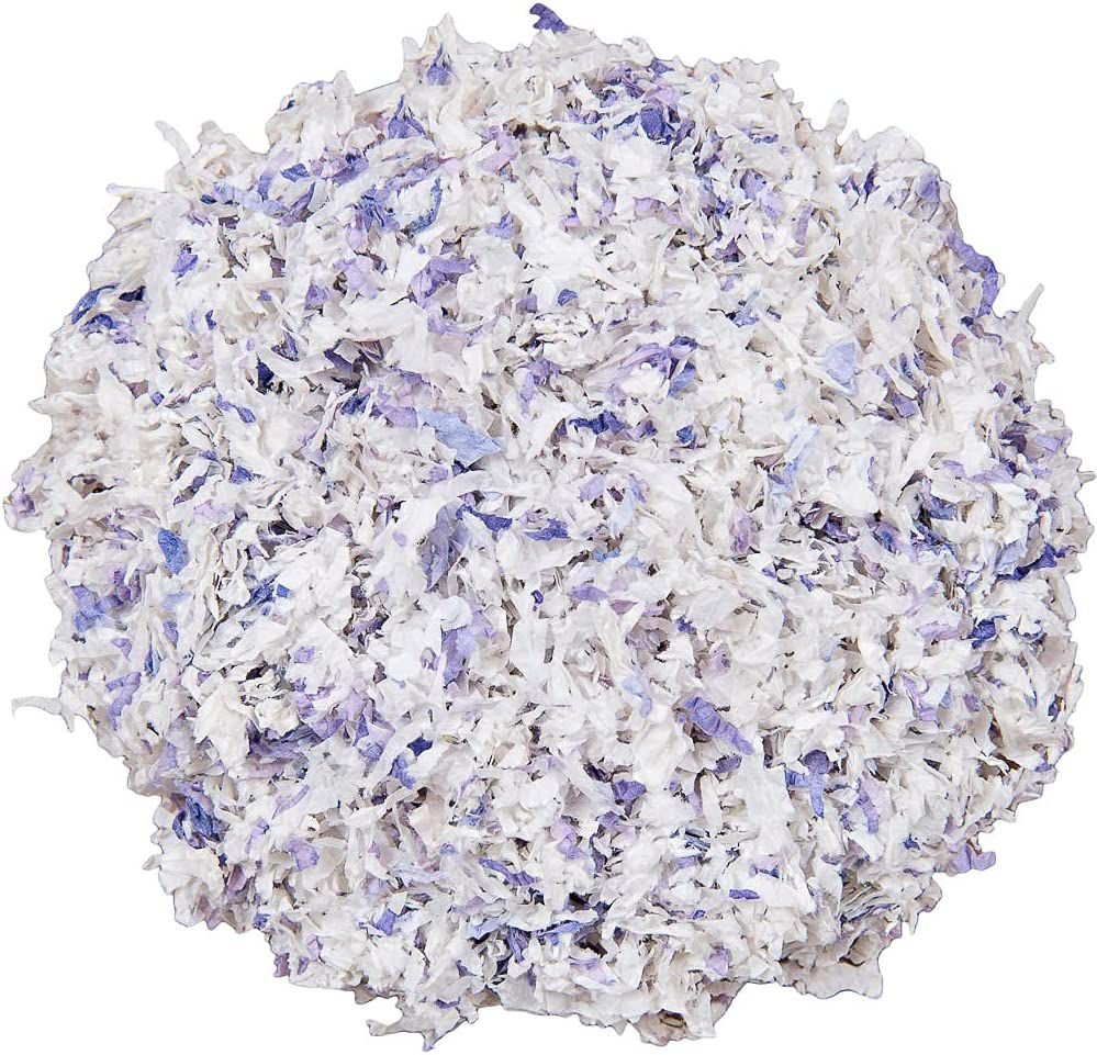 Small Pet Select Paper and Real Natural Lavender Small Pet Bedding， White and Purple， 56-lit