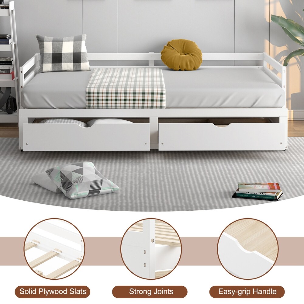 Costway Twin to King Daybed with 2 Drawers Wooden Sofa Bed for   See Details